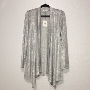 Calvin Klein's Metallic Knit Cardigan NWT